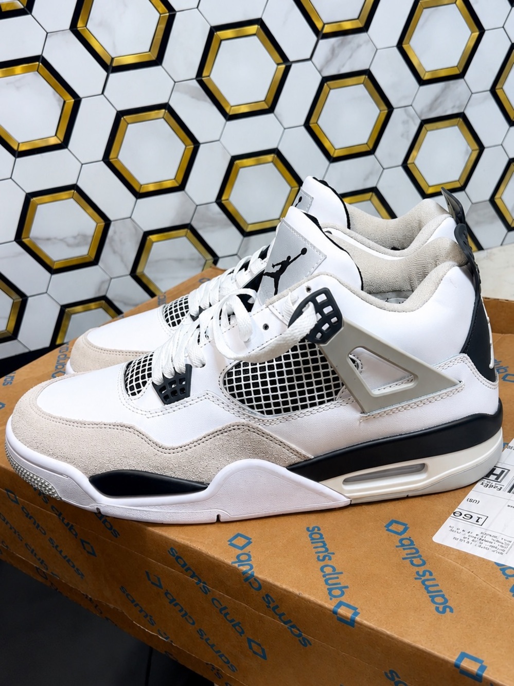 Jordan-Style Men’s White & Light Beige Retro Basketball Sneakers